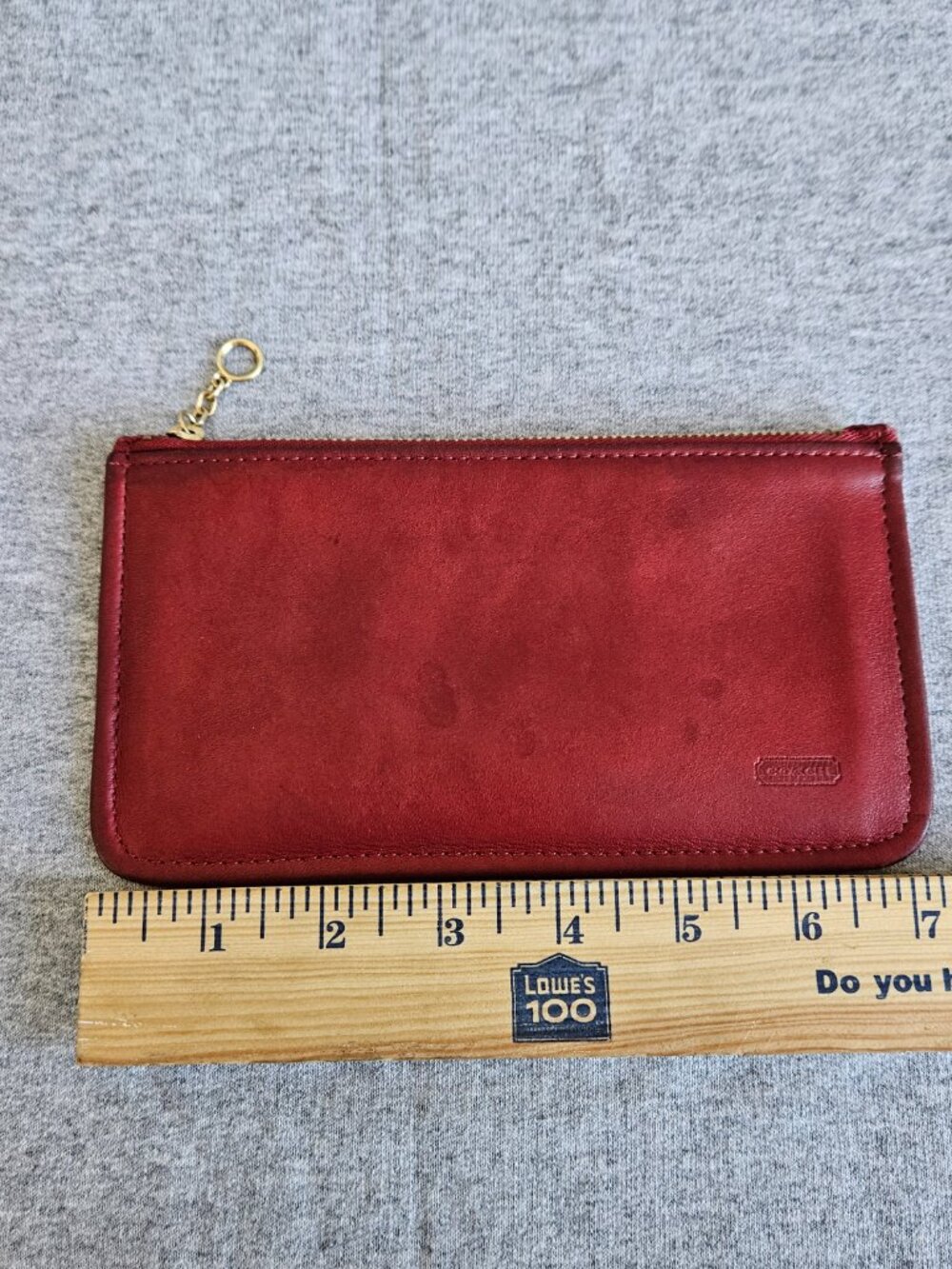 Coach Vintage Skinny Wallet Case Leather Bag Pouch & Squeeze Key Coin Bag Charm - Picture 7 of 12